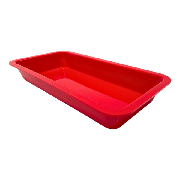 Red plastic tray food serving tray made from melamine