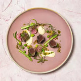 moda porcelain icon round dinner plate pink pattern