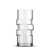 Clear cocktail glass with a modern design on a white background