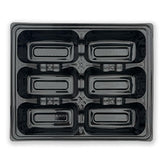 disposable black oyster tray 6 cavities
