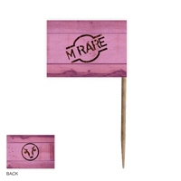 Steak Flag Food Marker Wood Bamboo Pack 200 Flags Medium Rare OTSMF200MR