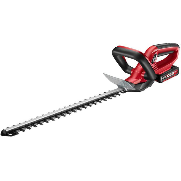 Red and black hedge trimmer ozito