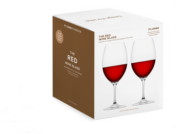 Plumm Everyday The RED Glass 560ml Set of 4 PLUP1110R4 Gift Box