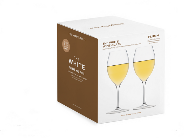 Plumm Everyday The White Glass 370ml Set of 4 PLUP1120W4 Gift Box