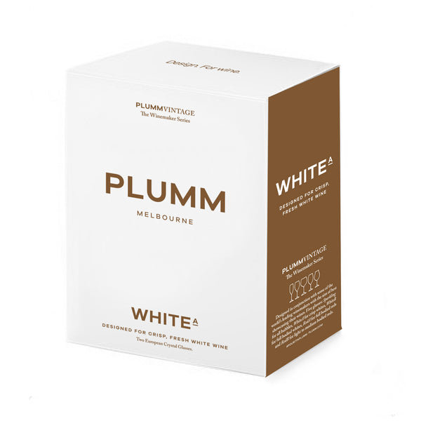 Plumm Vintage White A 372ml Set of 2 Glasses PLUV4420A2 Gift Box