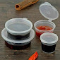 Sauce Container Round 30ml Plastic With hinged Lid Pack of 50 Containers