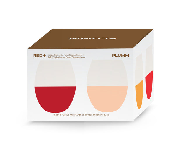 Plumm Stemless RED+ 610ml Set of 4 Glasses Gift Box PLUTPG5510-4