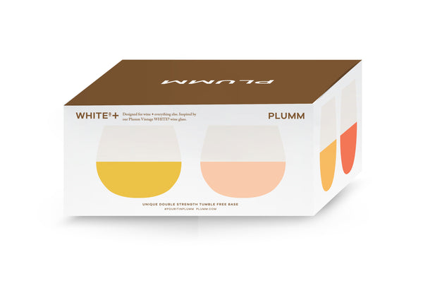 Plumm Stemless WHITE B+ 540ml Set of 4 Glasses Gift Box PLUTPG5520B-4