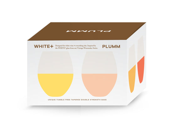 Plumm Stemless WHITE+ 398ml Set of 4 Glasses Gift Box PLUTPG5520-4