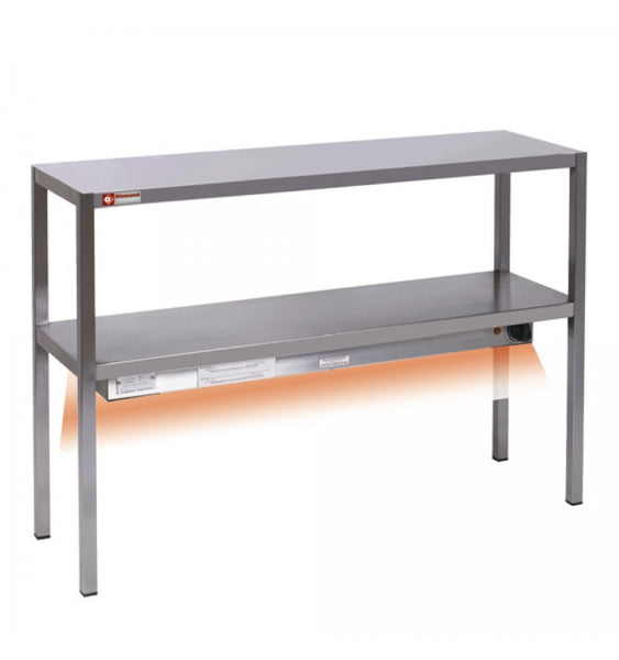 SS Benchtop with Heated Lamp Chef Shelf 2 Levels