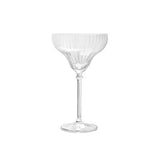 Clear glass margarita cocktail glass on a white background