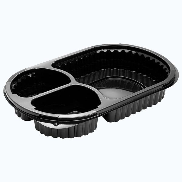 PP Oval 3 Compartment Meal Trays 