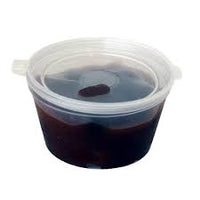 Sauce Container Round 28 ml Plastic With hinged Lid Pack of 50 Containers