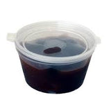 Sauce Container Round 30ml Plastic With hinged Lid Pack of 50 Containers