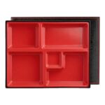 Bento Box & Lid Traditional Red & Black 270mm x 210mm x 55mm