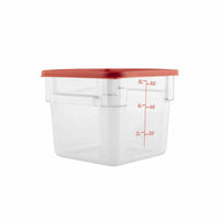 Storage Food Container Clear 5.7 Litre Square & Orange Lid Polycarbonate  PC