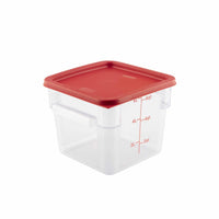 Storage Food Container Clear 5.7 Litre Square & Orange Lid Polycarbonate  PC