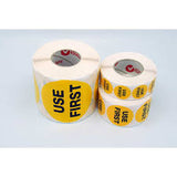 Roll of Stickers (Use First) Yellow & White Pack of 500  Circle - Removable