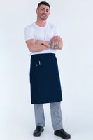 3/4 Waist Cotton Apron W/Pkt Navy 86 x 70cm AC-10784P