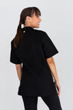 Alex Press Stud Jacket Black Poly Cotton