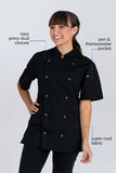 Alex Press Stud Jacket Black Poly Cotton