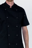 Alex Press Stud Jacket Black Poly Cotton