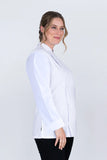 Alex Press Stud Jacket Long Sleeve White