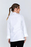 Alex Press Stud Jacket Long Sleeve White