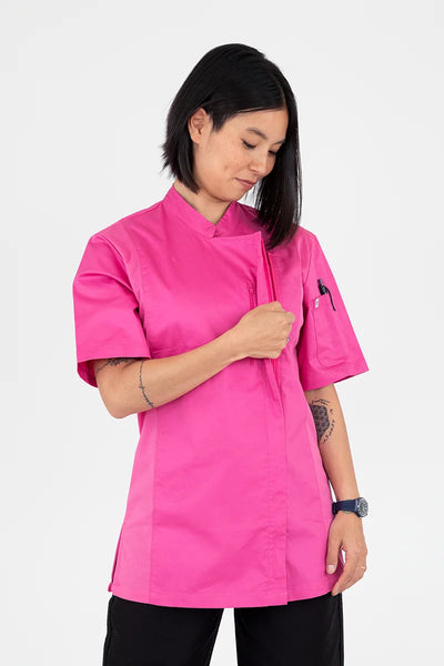 Alex Zipper Chef Jacket Pink