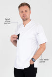 Alex Zipper White Chef Jacket Short Sleeve