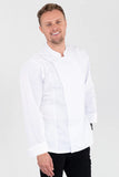 Alex Zipper Chef Jacket White Long Sleeves Poly Cotton