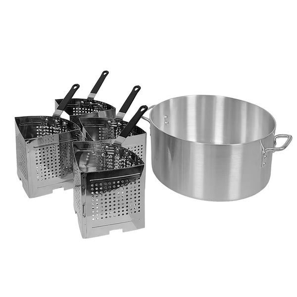 Aluminium 20 litre pot with 4 inserts for pasta & foods