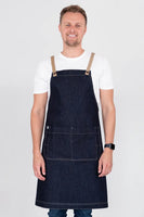 Archie Denim with Coffee Straps Bib Apron 70 x 86cm AC-ARCHIE01