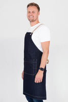 Archie Denim with Coffee Straps Bib Apron 70 x 86cm AC-ARCHIE01