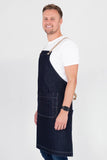 Archie Denim with Coffee Straps Bib Apron 70 x 86cm AC-ARCHIE01