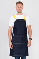 Archie Denim with Lemon Yellow Straps Bib Apron AC-ARCHIE05-05
