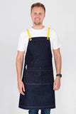 Archie Denim with Lemon Yellow Straps Bib Apron AC-ARCHIE05-05