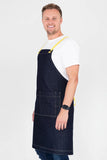 Archie Denim with Lemon Yellow Straps Bib Apron AC-ARCHIE05-05