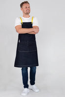 Archie Denim with Lemon Yellow Straps Bib Apron AC-ARCHIE05-05