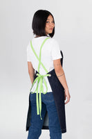 Archie Denim with Lime Green Straps Bib Apron 70 x 82cm  AC-ARCHIE05-06