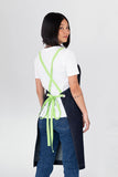 Archie Denim with Lime Green Straps Bib Apron 70 x 82cm  AC-ARCHIE05-06