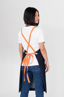Archie Denim with Orange Straps Bib Apron 70 x 82cm 100% Cotton AC-ARCHIE05-08