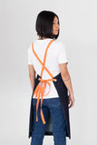 Archie Denim with Orange Straps Bib Apron 70 x 82cm 100% Cotton AC-ARCHIE05-08