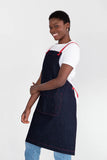 Archie Denim with Red Straps Bib Apron 70 x 86cm  AC-ARCHIE02