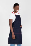 Archie Denim with Red Straps Bib Apron 70 x 86cm  AC-ARCHIE02