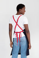 Archie Denim with Red Straps Bib Apron 70 x 86cm  AC-ARCHIE02