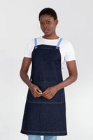 Archie Denim with Sky Blue Straps Bib Apron 70 x 82mm  AC-ARCHIE05-07