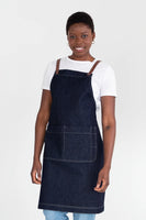 Archie Denim with Tan Brown Straps Bib Apron 70 x86cm AC-ARCHIE05-03