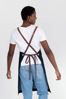 Archie Denim with Tan Brown Straps Bib Apron 70 x86cm AC-ARCHIE05-03