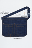 Archie Utility Cotton Denim Pouch Blue Waist Apron 5 Pocket AC-POUCH01AC